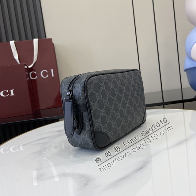 Gucci專櫃古馳最新款Emblem男士旅行系列收納包手拿包 jh2586型號：821164